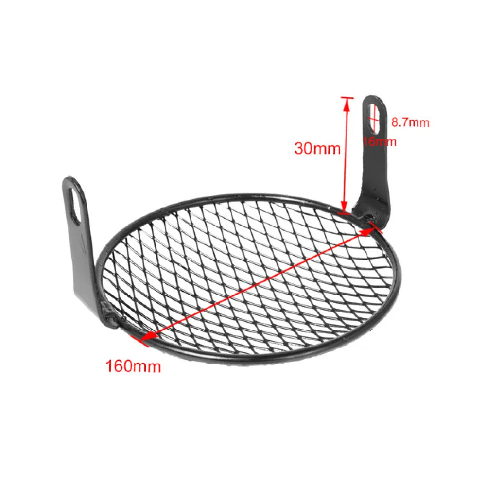 Black Vintage Headlamp Grill Guard For CG125 GN125 Motorcycle Retro Round Light Metal Protective Mesh Cover Mask