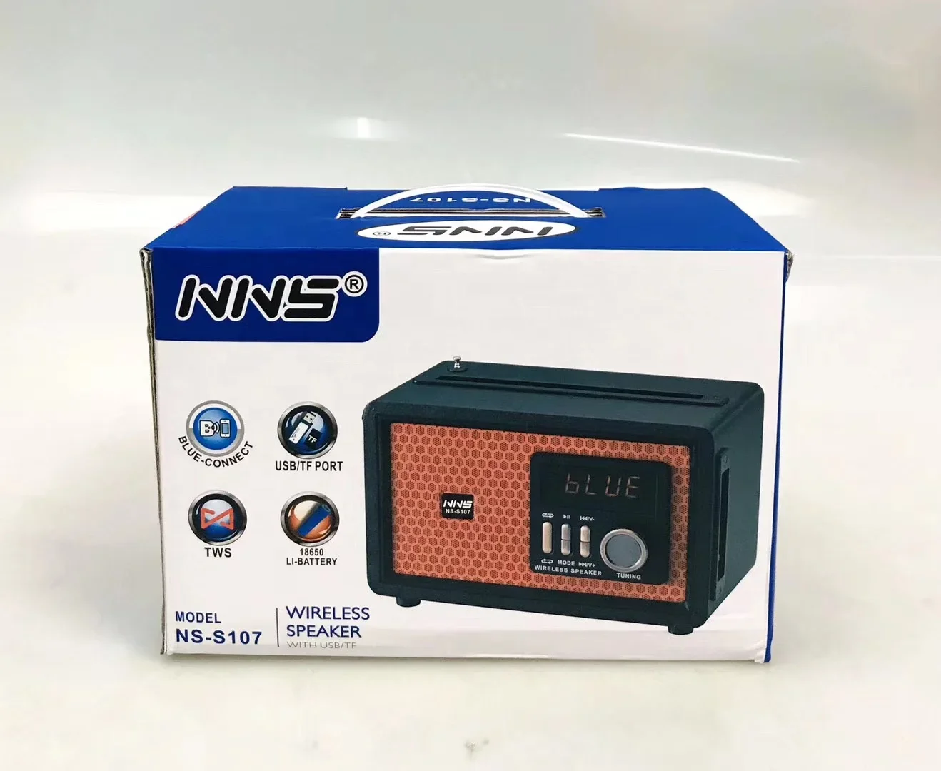 

NNS S107 Rechargeable Radio Wireless tooth Speaker With USB SD TF Mp3 Player wooden radio