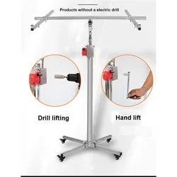 MÃĄquina de ElevaciÃģn plegable de 3,2 M y 3,7 M, grÚa elÃĐctrica manual de acero inoxidable, mesa de elevaciÃģn, herramienta de techo suspendido, herramientas de decoraciÃģn