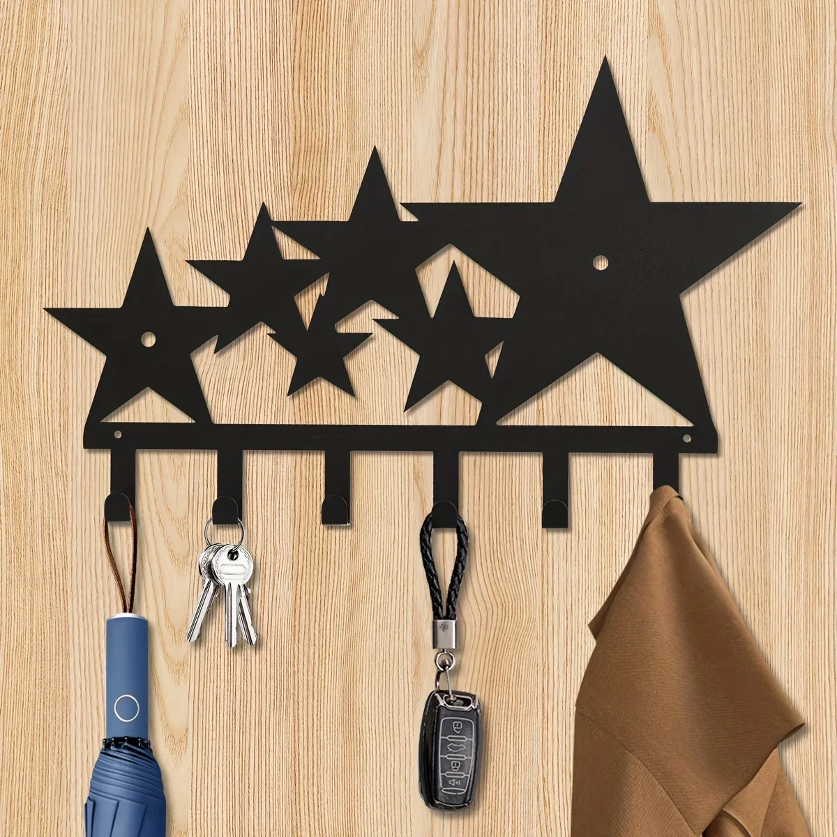 

HELLOYOUNG CIFBUY Metal Creative Star Key Hooks, Household Multi-Purpose Clothes Bag Key Hanger, Halloween Christmas Living Room