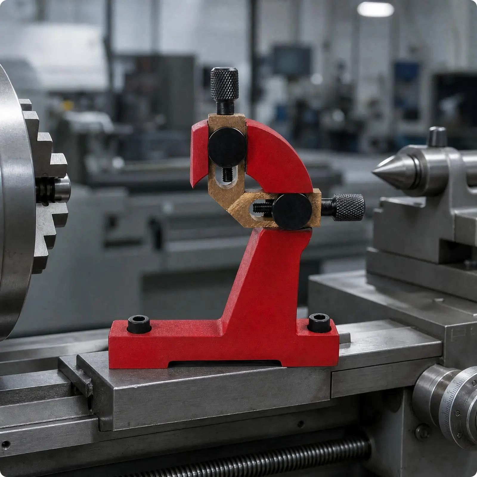 Adjustable Lathe Follow Rest Cast Iron Steady Rest Tool for C2 C3 Mini Metal Lathe Workpiece Support Holder