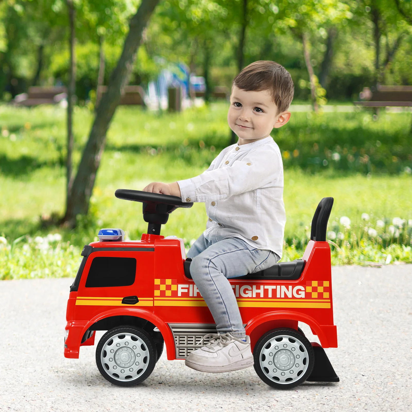 Kinderen Rijden Op Brandweerwagen Gelicentieerde Mercedes Benz Push And Ride Racer Rood