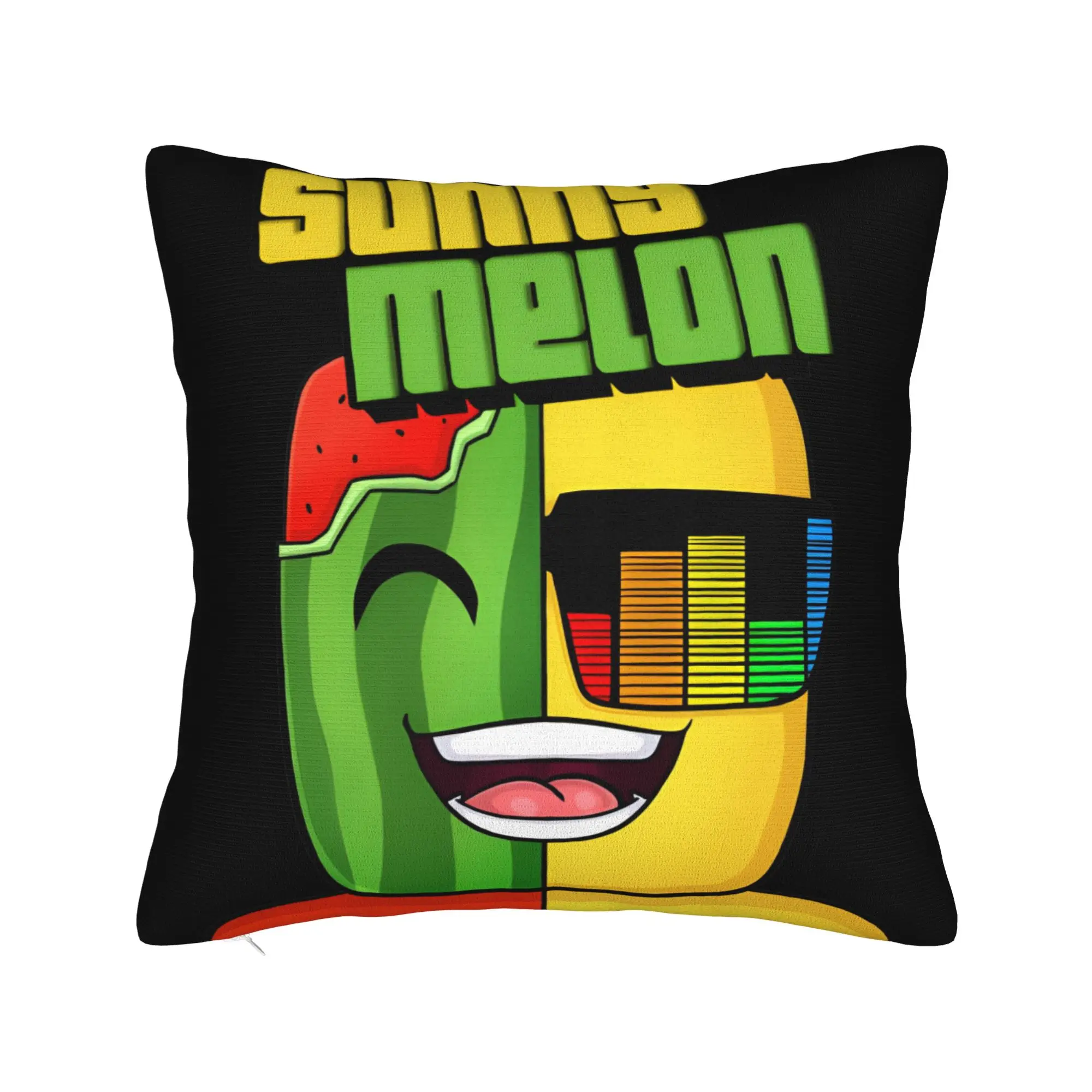Pillow Cover Sunny And Melon Split Half Face Combined Portrait  Morden Pillow Case For Chair Sofa Home Decor Pillowcases