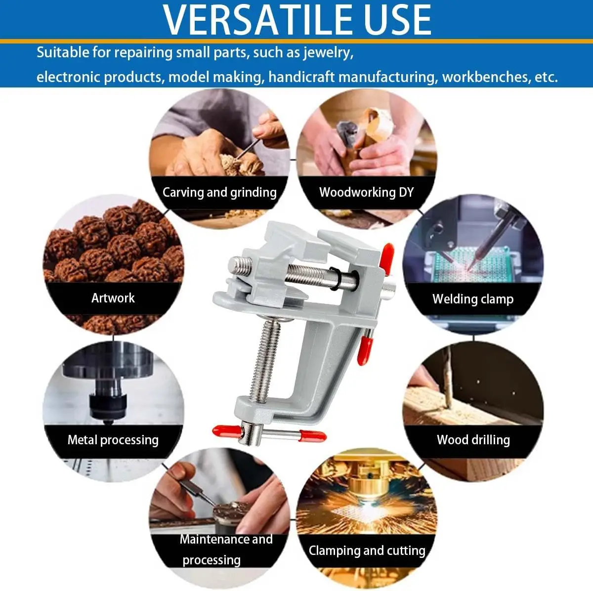 منجلة صغيرة سبائك الألومنيوم الجدول مقاعد البدلاء المشبك ملزمة قابل للتعديل الجدول المشبك DIY بها بنفسك مشاريع نحت تركيبات ثابتة شقة ذو طيات