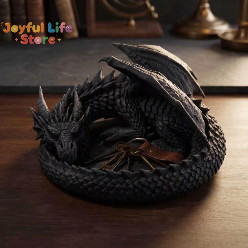 Hot Sale Creative Gothic 3D Printing Dragon Tray Dark Style Plastic Jewelry Storage Tray Decorative Desktop Organizer Key Holder