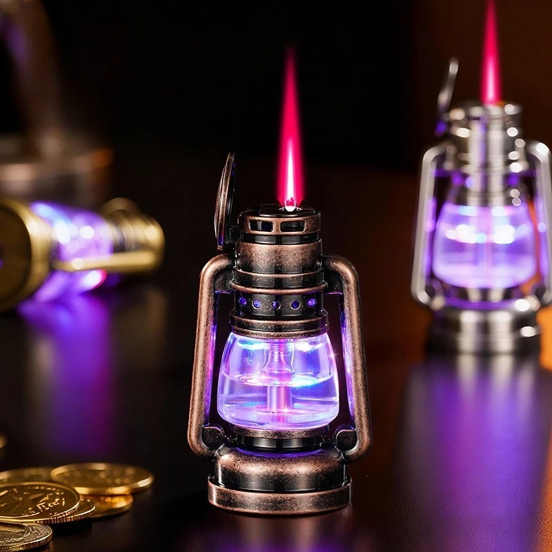 

Retro Vintage Luminous Horse Lantern Shaped Ornament Voice Controlled Induction Ignition Windproof Inflatable Red Flame Lighter