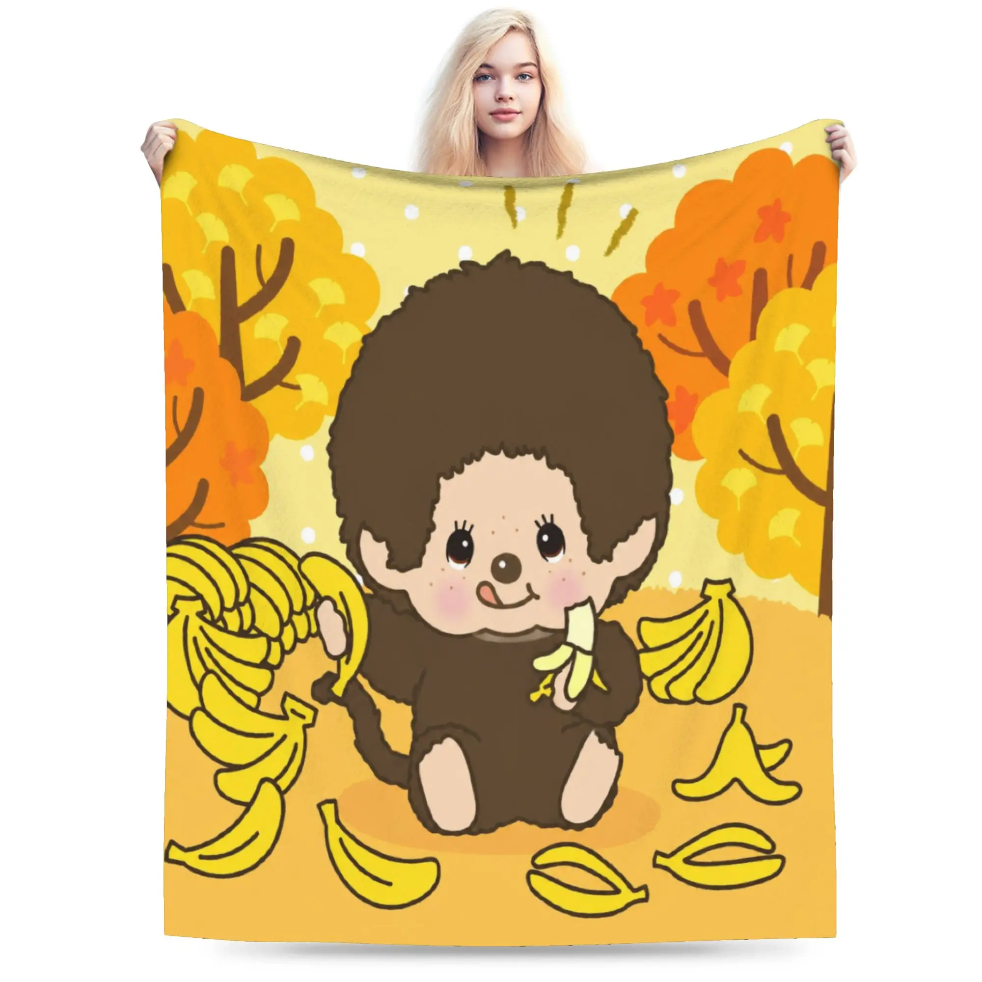 Funny Monchhichies  Blankets Ultra-Soft Flannel  Relax Throw Blanket Machine Washable