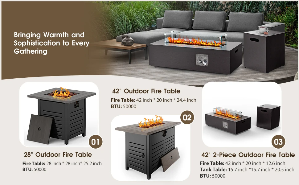 ارتفاع درجة الحرارة مقاومة 28 بوصة مربع سبليت النار الجدول الزجاج حاجز الرياح سهلة التركيب دعم مستقر تصميم سبليت مقاومة الطقس