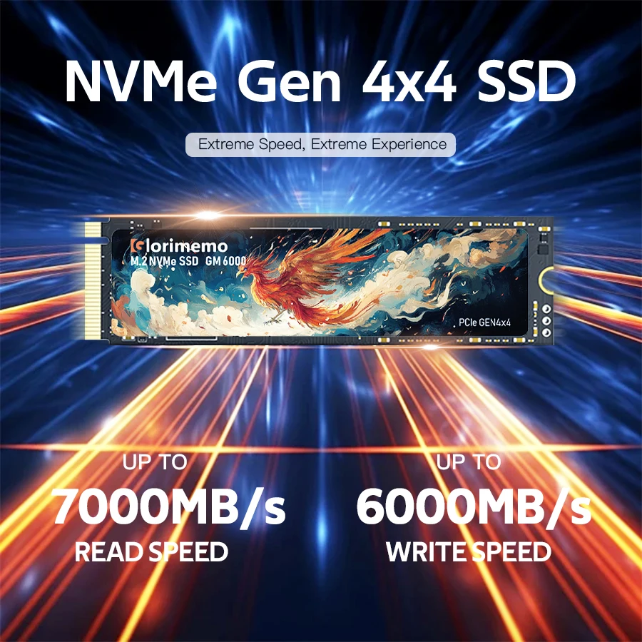 Glorimemo M.2 NVMe PCIe Gen4x4 2280 1 تيرا بايت 7000 ميجا هرتز محرك الحالة الصلبة الداخلي 3D TLC NAND Flash M.2 PCIE NVMe SSD أجهزة الكمبيوتر المكتبية والكمبيوتر المحمول