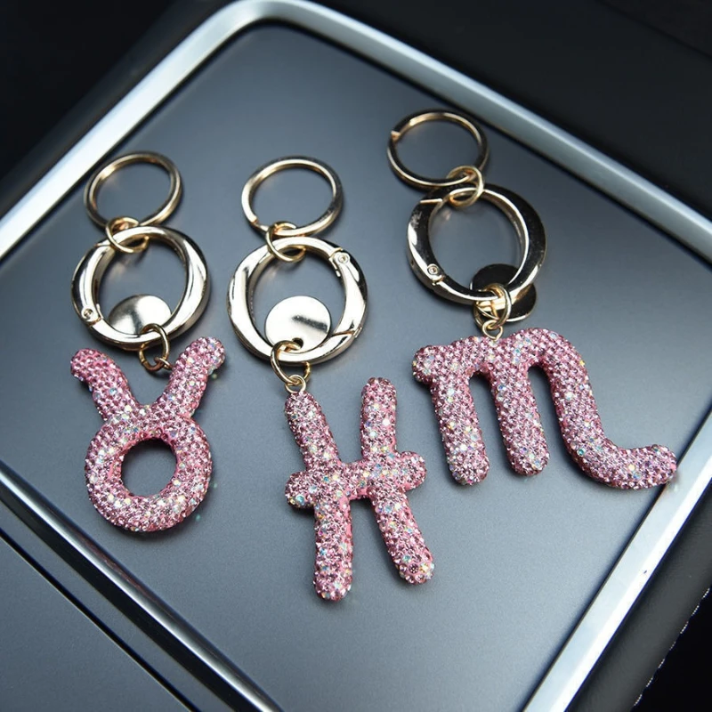 1pc Trendy Diamond Constellation Keychain for Women with Cute Charm, Decorative Accessory for Keys, Bags & Backpacks Gift