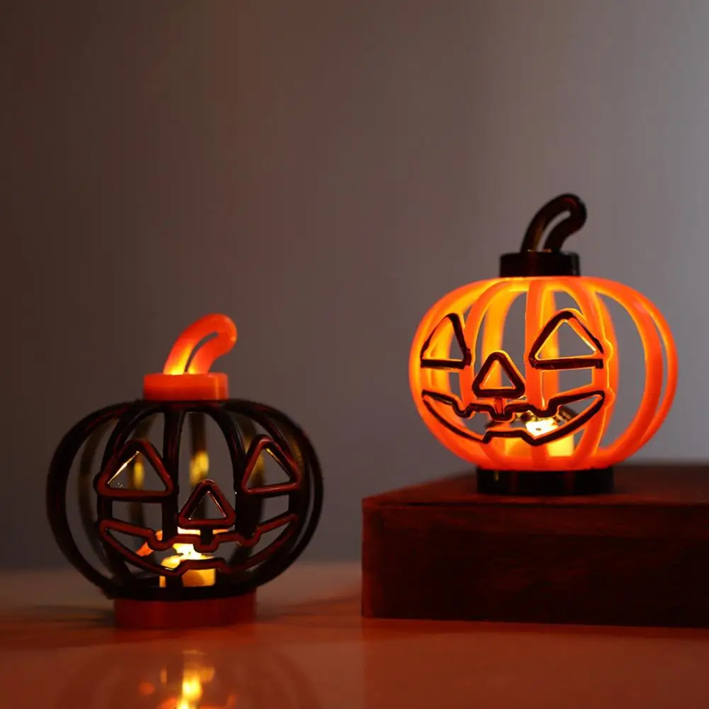 Desktop Pumpkin Decor Led Pumpkin Lamp for Party Halloween Pumpkin Lantern Led Light Battery Operated Hollow Ornament for Indoor