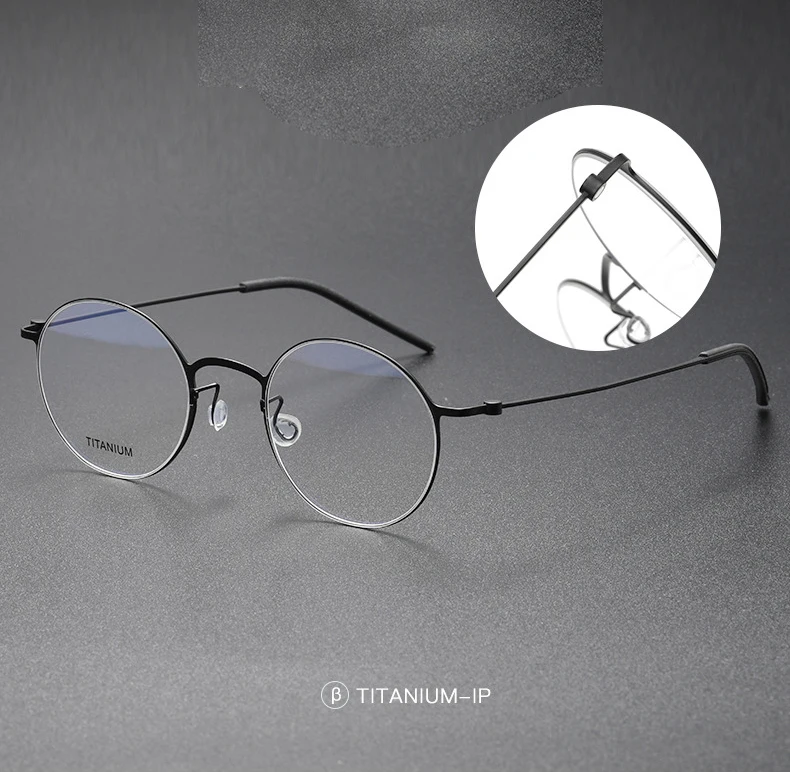 Ultra Light Pure Titanium Eyeglass New Fashion Vintage Round Eyeglasses Optical Prescription Frames Man Spectacle Frame5504