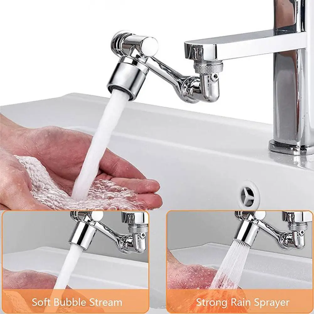 2 Model Rotatable Extension Faucet Aerator 1080° Swivel Robotic Arm Faucet Extender Water Filter Sink Water Tap Bubbler Sink Fit