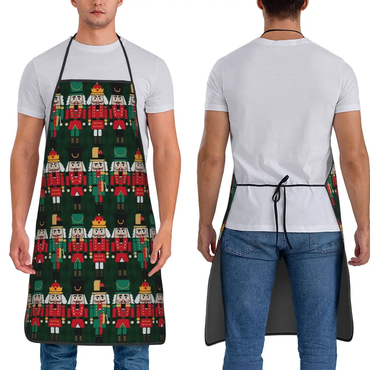 Merry Christmas Nutcracker Aprons Chef Baking Tablier Waterproof Bib Kitchen Cleaning Pinafore for Women Men Painting