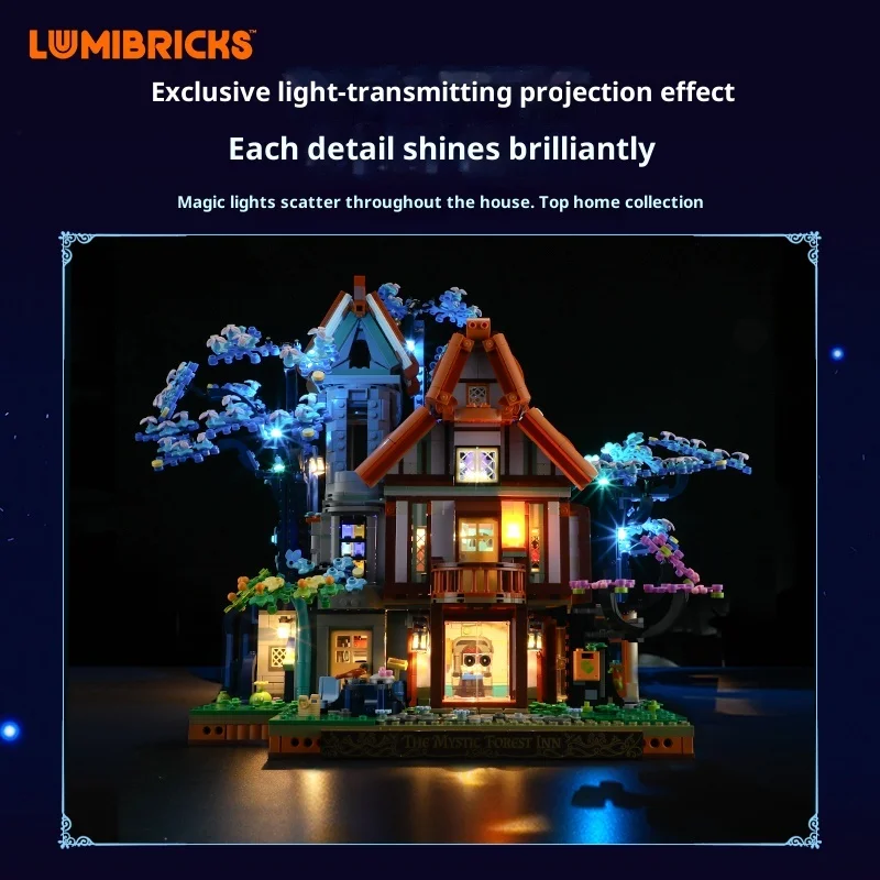 

Building blocks, model lights, X series elf hotels, assembled building blocks, fantasy huts, villas, building models, street sce