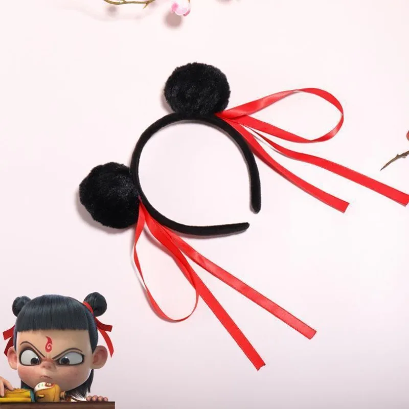映画 Nezha コスプレ帽子中国アニメ Ne Zha ヘアフープ子供ヘッドバンドヘアアクセサリー子供の毎日甘いかわいいヘッドバンド