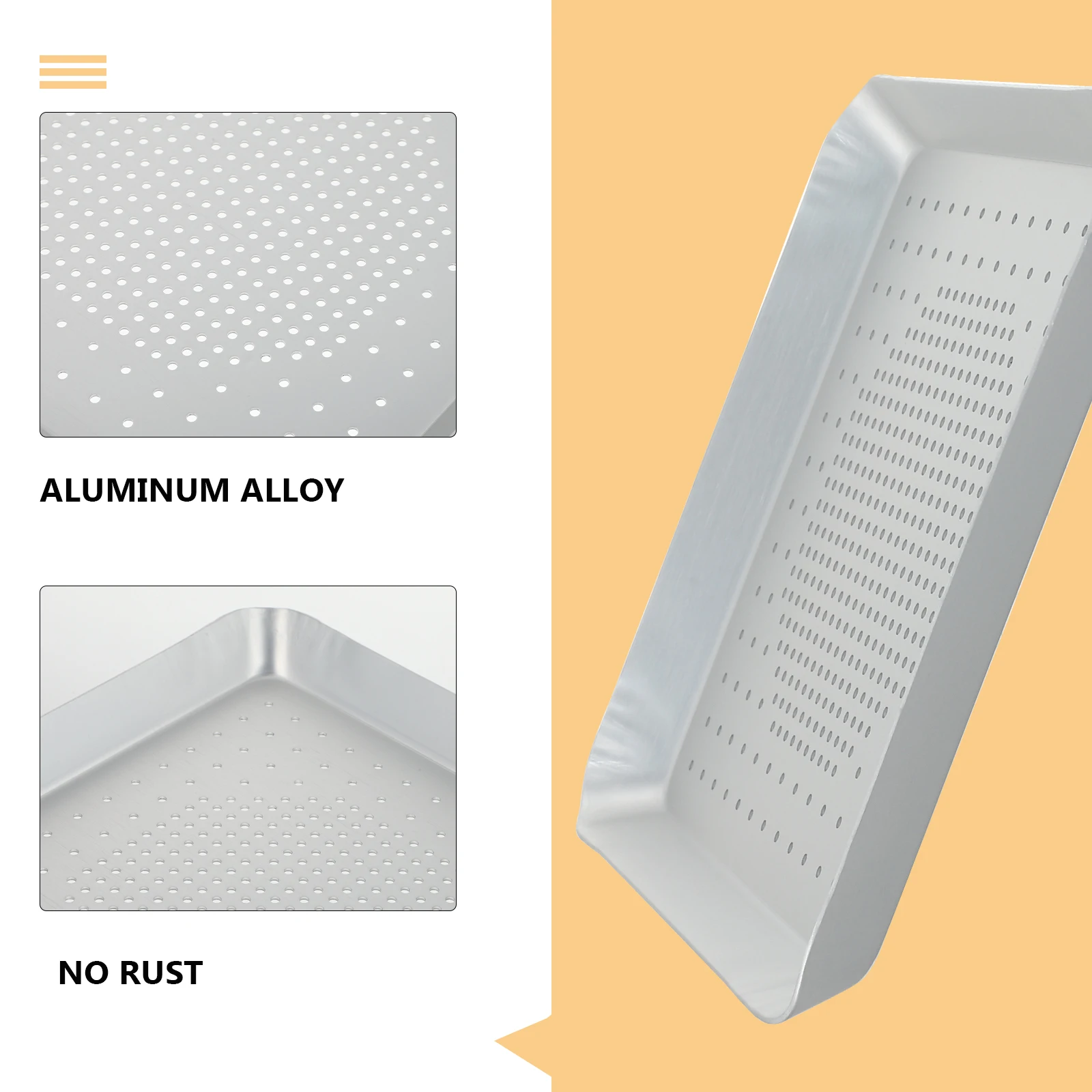 

Hollow Pizza Baking Pan Square Tray Cake Bakeware Dish Lid Perforated Plate Aluminum Alloy Non Stick Easy Cleaning Oven