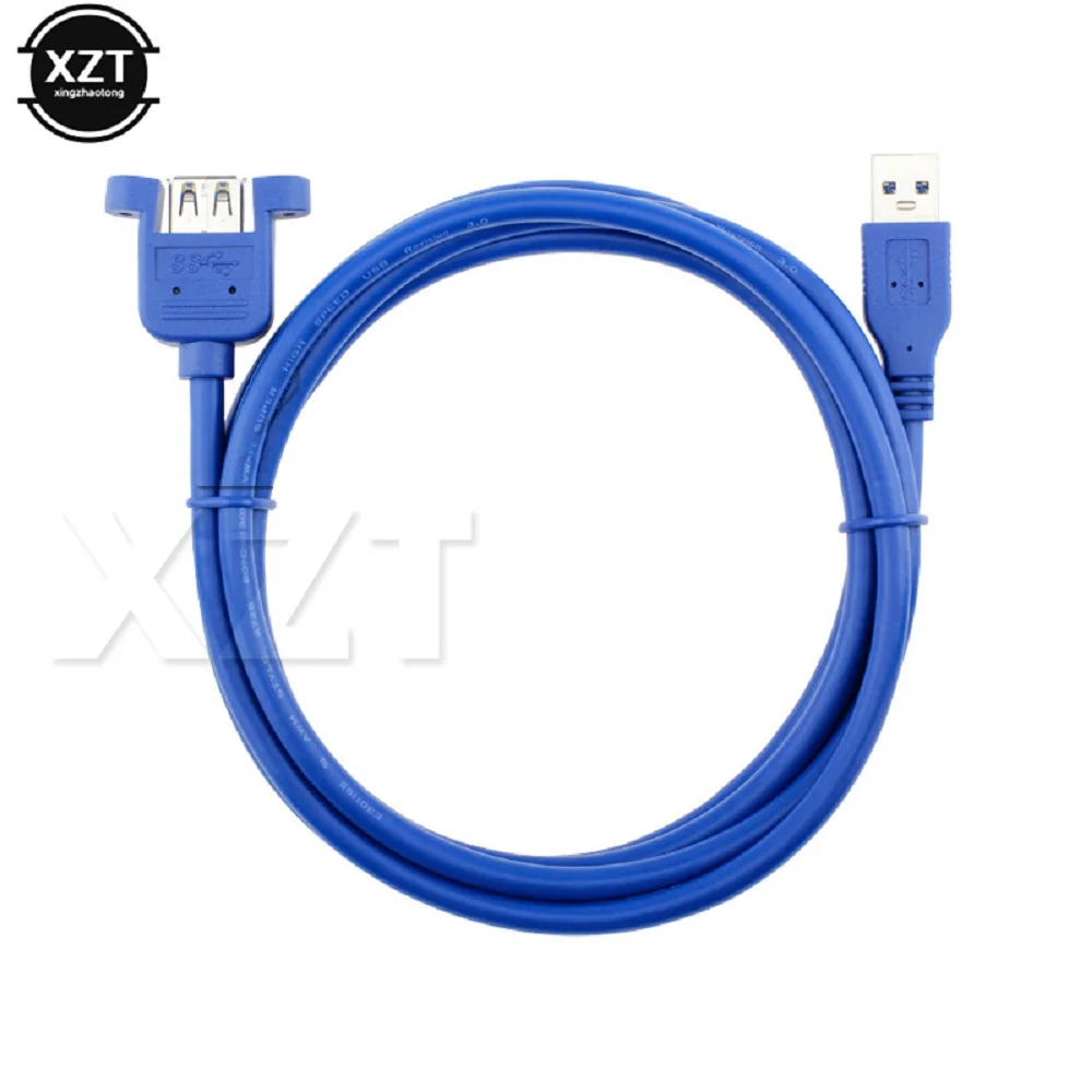 High Speed USB 3.0 Male To Female USB 3.0 Extension Cable Wire Computer Host Panel Mount Screw USB Connector Adapter Universal