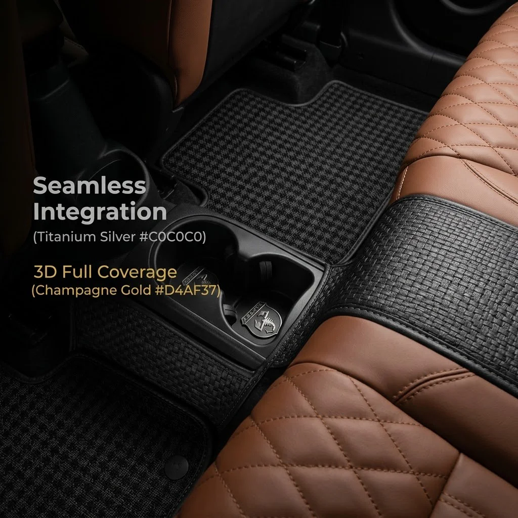 Car Floor Mats For Abarth 595 695 4‑Pcs Set Italian Scorpion Logo All‑Weather Anti‑Slip Car Foot Pads Interior Accessorie
