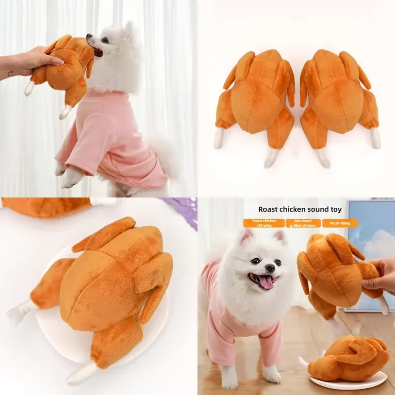 Interactive Pet Plush Dog Teeth Cleaning Durable Playing Squeaky Chew Toys Wholesale Chicken Turkey Squeaky Toys