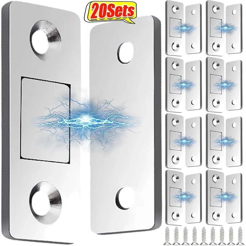 Ultra Thin Magnetic Door Catch Strong Cabinet Magnets Adhesive Closet Latch for Drawer Wardrobe Cupboard Window Furniture 10Pcs
