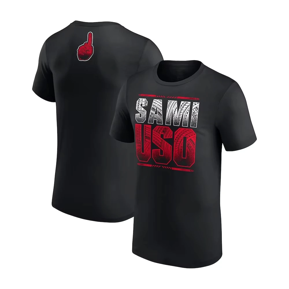 Women's Men's Cotton Tops Sami Zayn Sami Uso T-Shirt WWE T Shirt Clothes Black Youth Child Wrestling Fans Must Have Unisex Tee