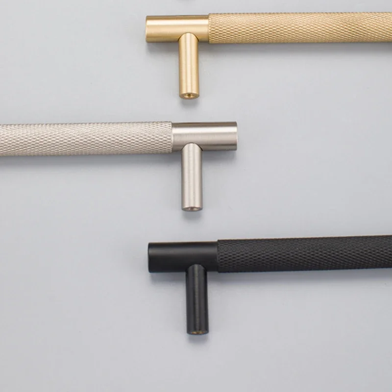 Light Luxury Wardrobe Door Brass Handle New Reticulated Gold Cabinet Shoe Cabinet Drawer Pure Aluminum Alloy Long Handle