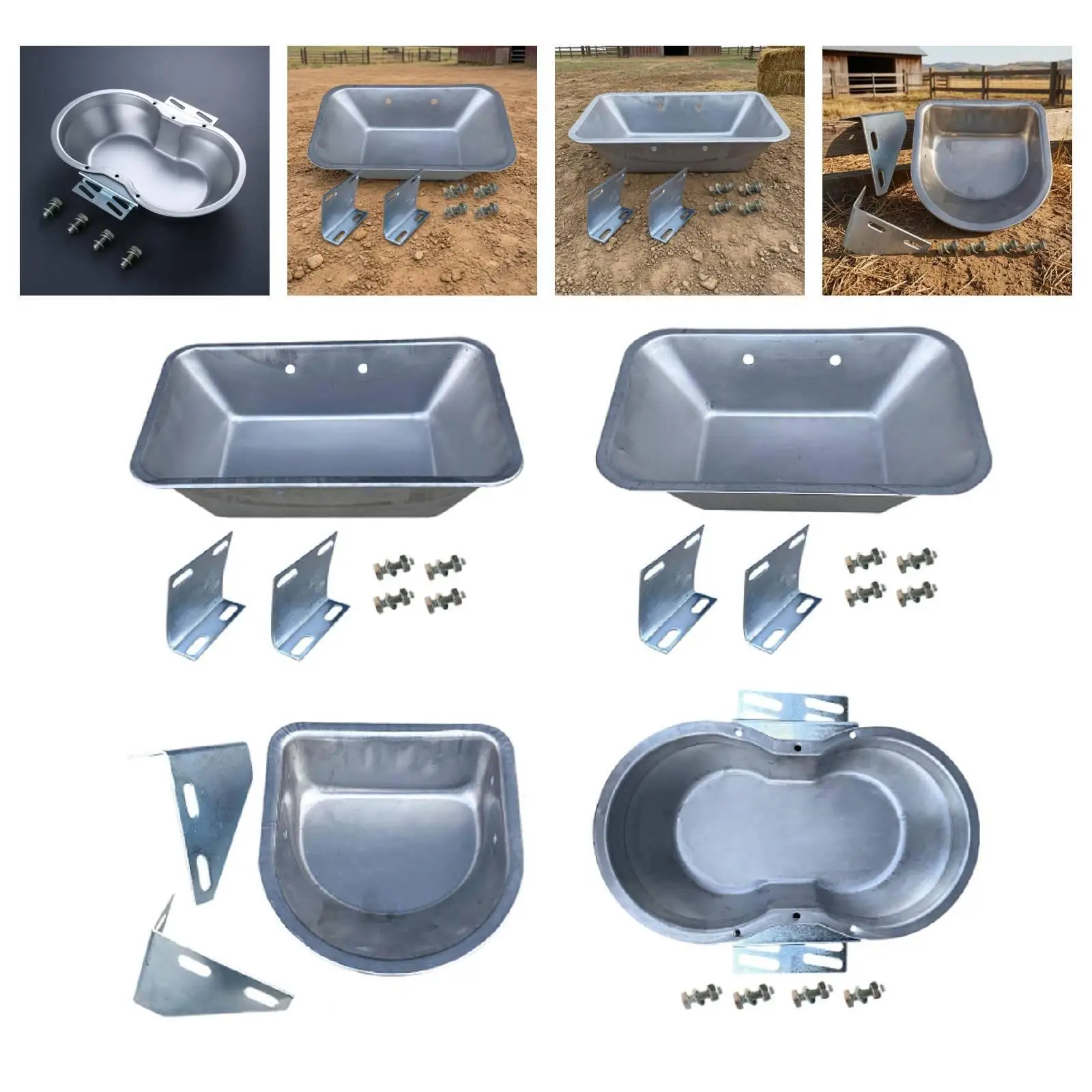 Pig Feeding Trough with Stand Waterer Durability Easy to Install Portable Fodder Container Sow Feeding Trough Pig Feeder Bowl