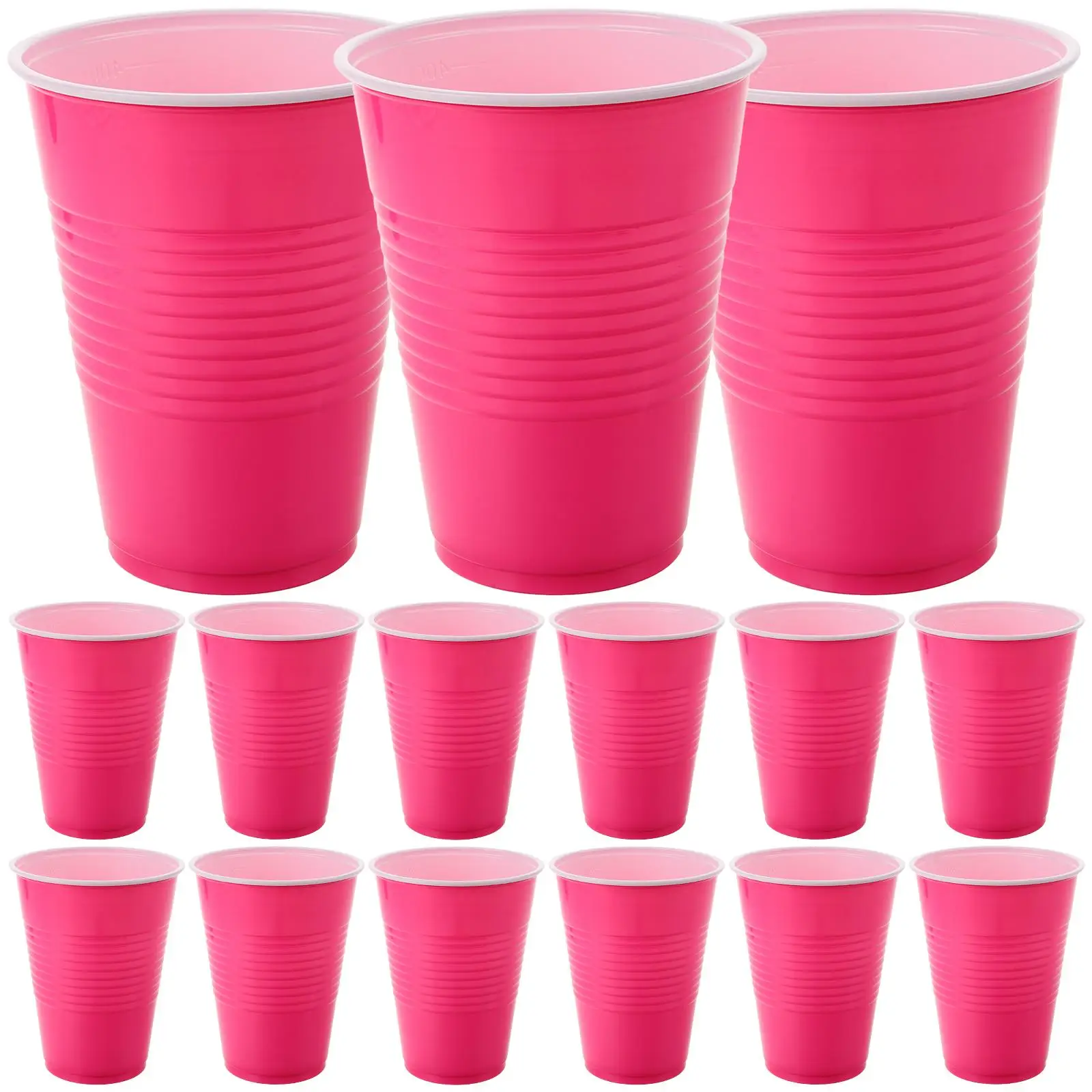 

Disposable Party Cup Birthday Decoration (rose Red 16oz Plastic 20pcs) Cups for Juice Decorative Supplies Drink Water Goblets