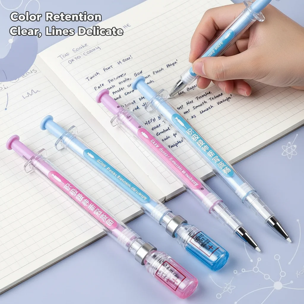 Creative Needle Signature Neutral Pen Spray Needle Styling Water Pen Syringe Vaccine - Bulk Assorted Colors Available