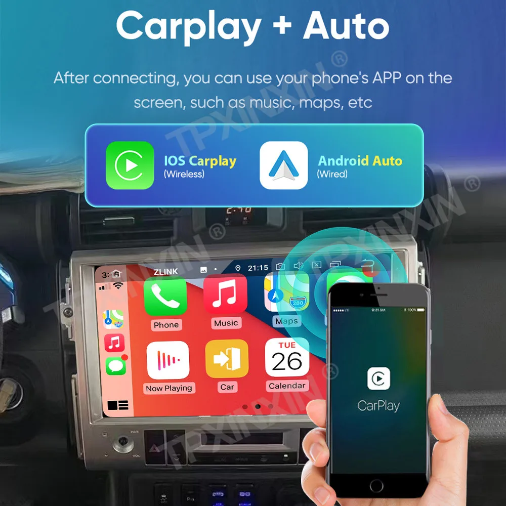 13.3 Inch Car Radio For Toyota Land Cruiser FJ 2007-2020 Android 13 Multimedia Player CarPlay GPS Navigation Head Unit Stereo