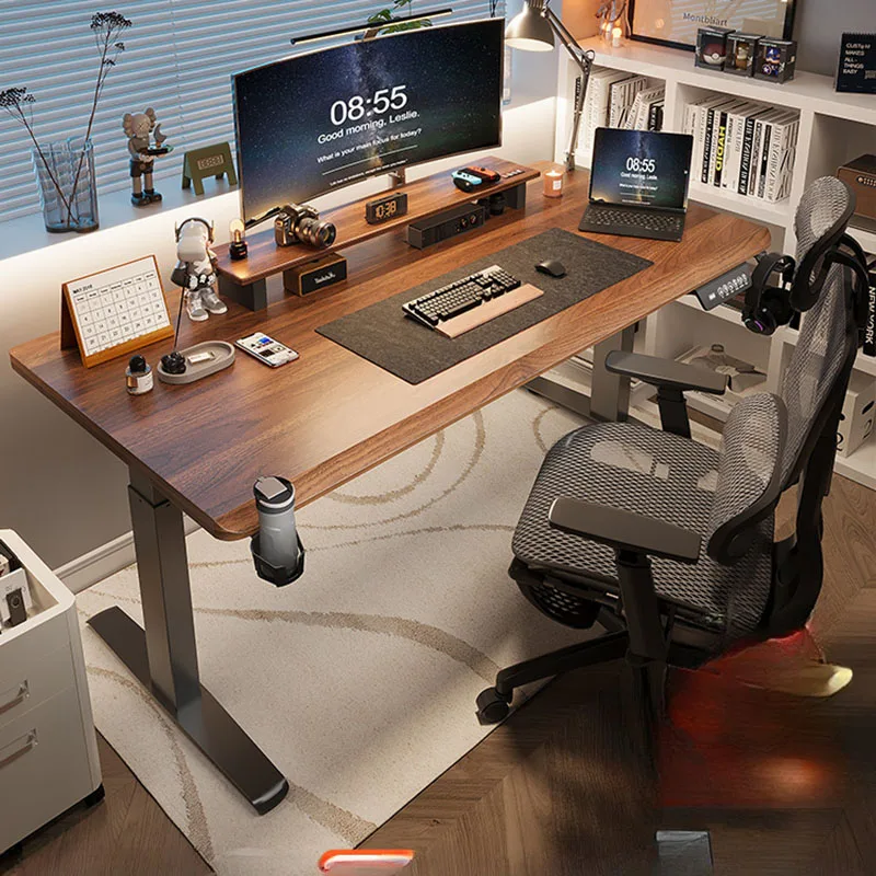 Laptop Table Bed Desk With Drawers Small Wheels Computer Desks Gamer Office Supplies Accessories Setup Notebook Stand Lit Pc