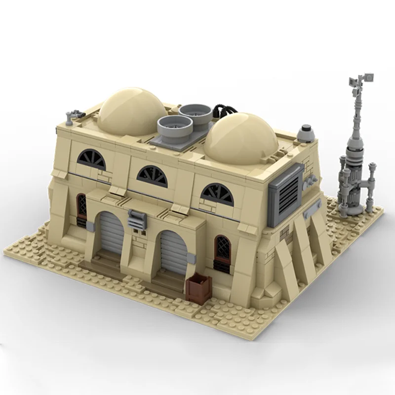 819PCS MOC Space Battle Desert Planet Mos Eisley Estate 2 Model Technology DIY Creative Assembly Bricks Display Birthday Gift