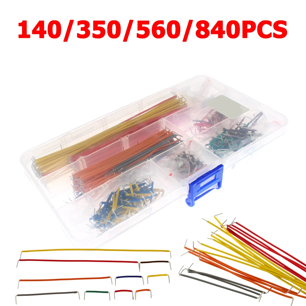 140-840pcs Jumper Wires for Breadboard 14 Lengths Assorted Preformed Breadboard Jumper Cable Electronic Wire Kit for DIY Arduino