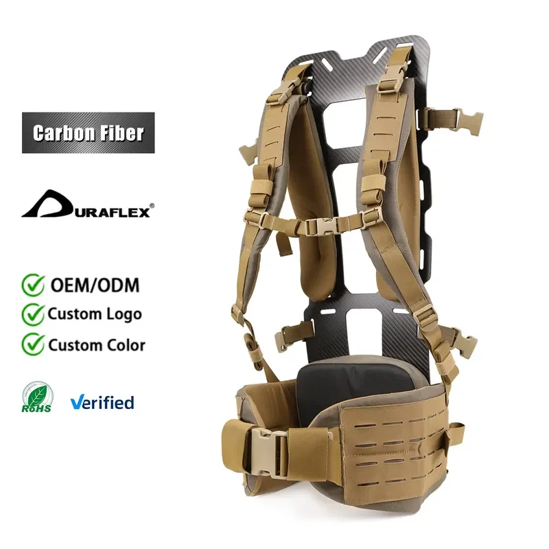 Ultralight Carbon Fiber External Frame for Hiking Backpack Heavy Duty Load Support System Hunting Gear Mount Rack External