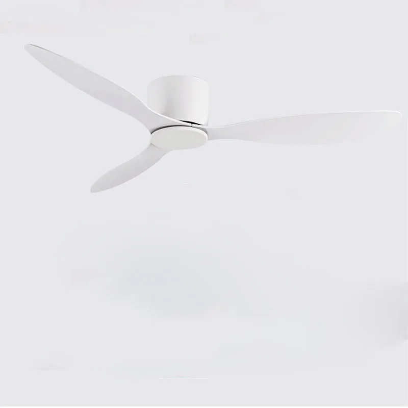 42 52-inch plafondventilatoren Geen licht DC-motor Afstandsbediening Koelventilatoren Lamp Lage vloer Plafondventilator Wit hout Zwarte kleur FANS