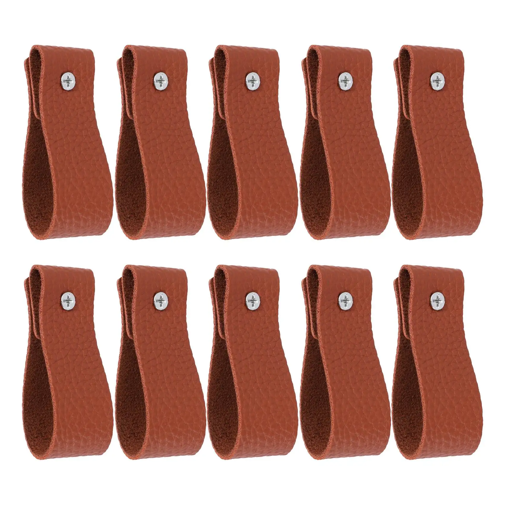 RABIT AS59~ 10Pcs Wall Hooks,PU Leather Curtain Rod Holder, Leather Straps For Hanging Bracket DIY Home Storage Hook Wall Boho
