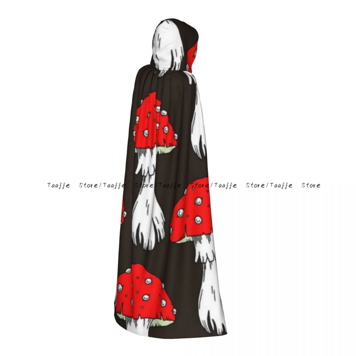 

Mushrooms Pattern Witch Cloak Hooded Cosplay Costume Halloween Adult Long Party Cape
