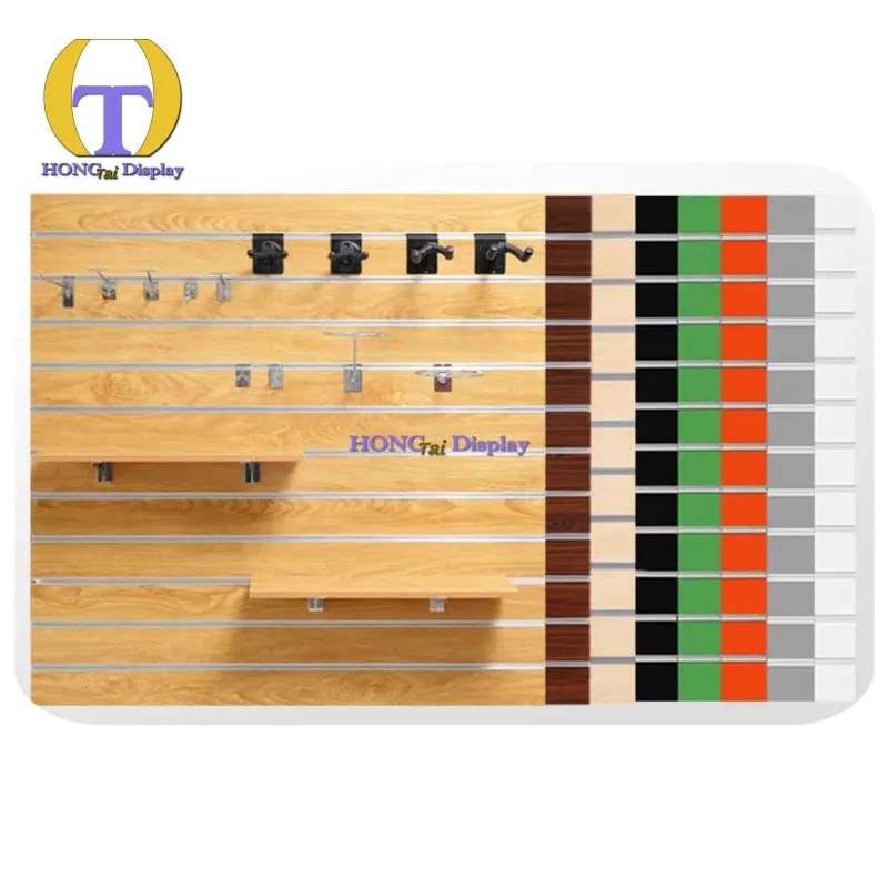 Professional Manufacturer's Store Display Aluminum Insert MDF Melamine Laminated Slatwall