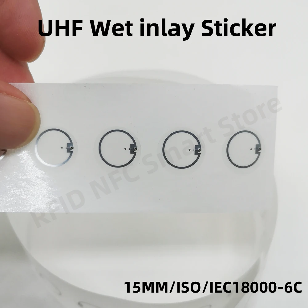 Etiquetas uhf rfid de 15mm langstrecken aufkleber nass incrustação 860-960mhz alienígena hec epc global gen2 ISO18000-6C 15mm rfid uhf 915m etiqueta