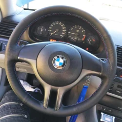 Customize Microfiber Leather Car Steering Wheel Cover For BMW 3 Series E46 2000-2006 5 Series E39 2000-2003 E53 X5 2003 Z3 E36