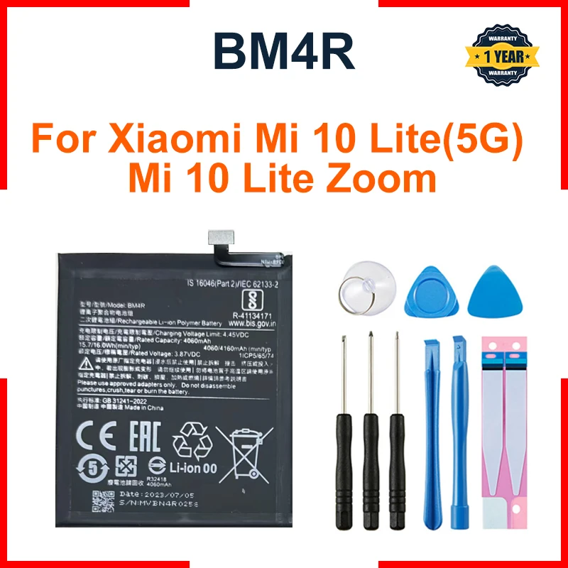 XIAO MI BM4R 4160mAh Phone Battery For Xiaomi Mi 10 Lite 10Lite 5G Zoom Replacement Batteries