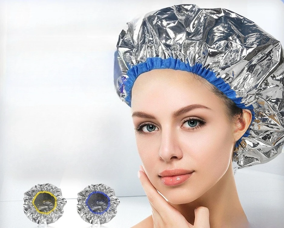 Foil Hair Mask Cap Salon-Special Aluminum Foil Hair Steaming Caps Hairdressing Tool Steaming Bath Caps for Hairs Treatment