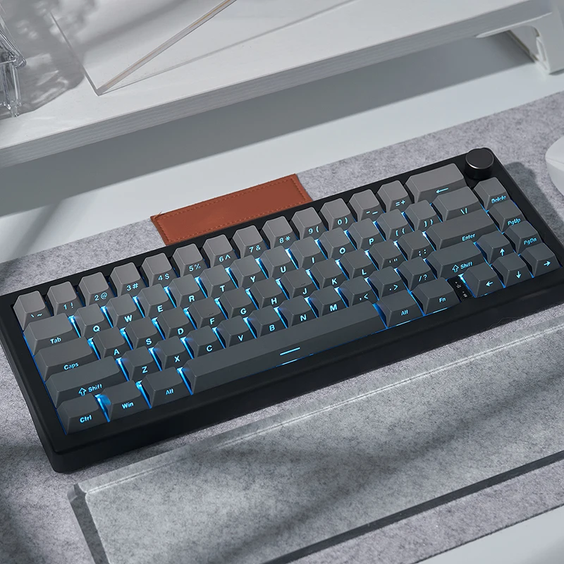 Imagem -02 - Gradiente Cinza Side Print Rgb Backlit Keycaps Double Shot Pbt Perfil Cereja Interruptores mx Teclado Mecânico 135 Teclas