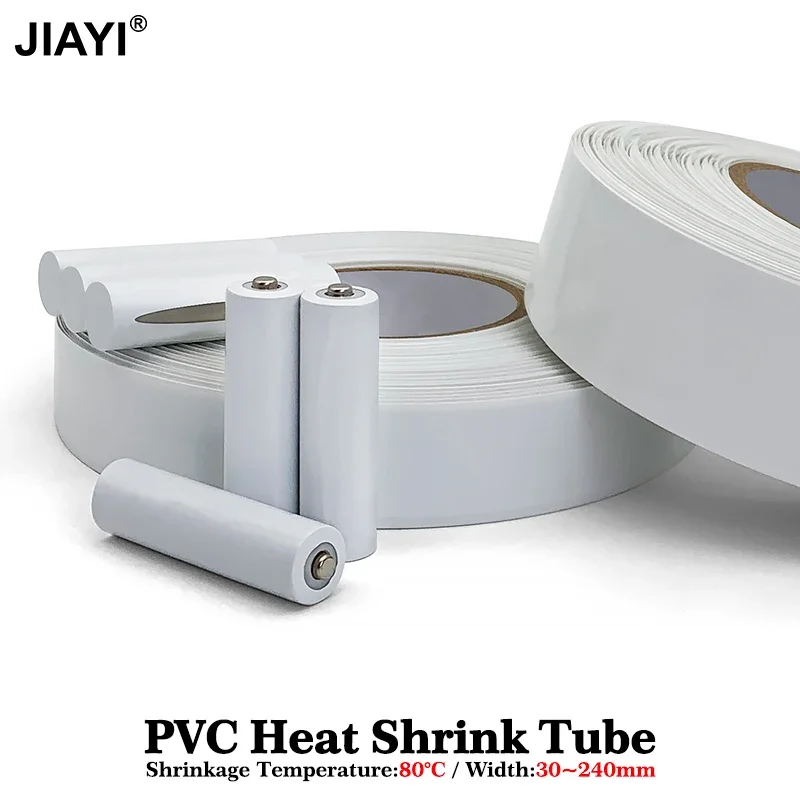 Width 30mm~300mm 18650 Lithium Battery Heat Shrink Tubing Li-ion Wrap Cover Skin PVC Heat Shrink tube Insulation Sheath 1M~10M
