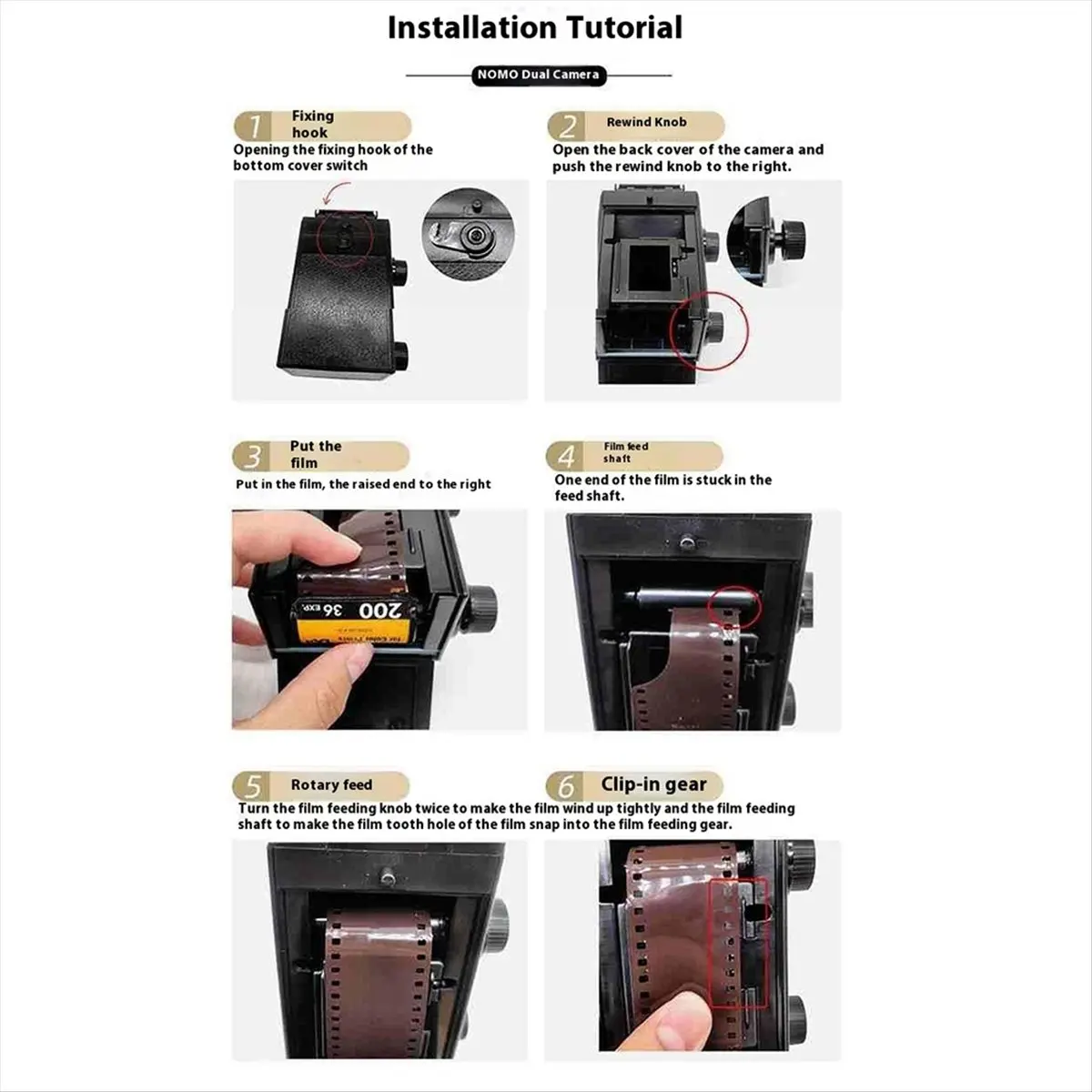 A72Z New Adult Science DIY Dual Lens Assembly 35mm Film Camera Retro Double Reflective Film Camera Vlog Recording Story