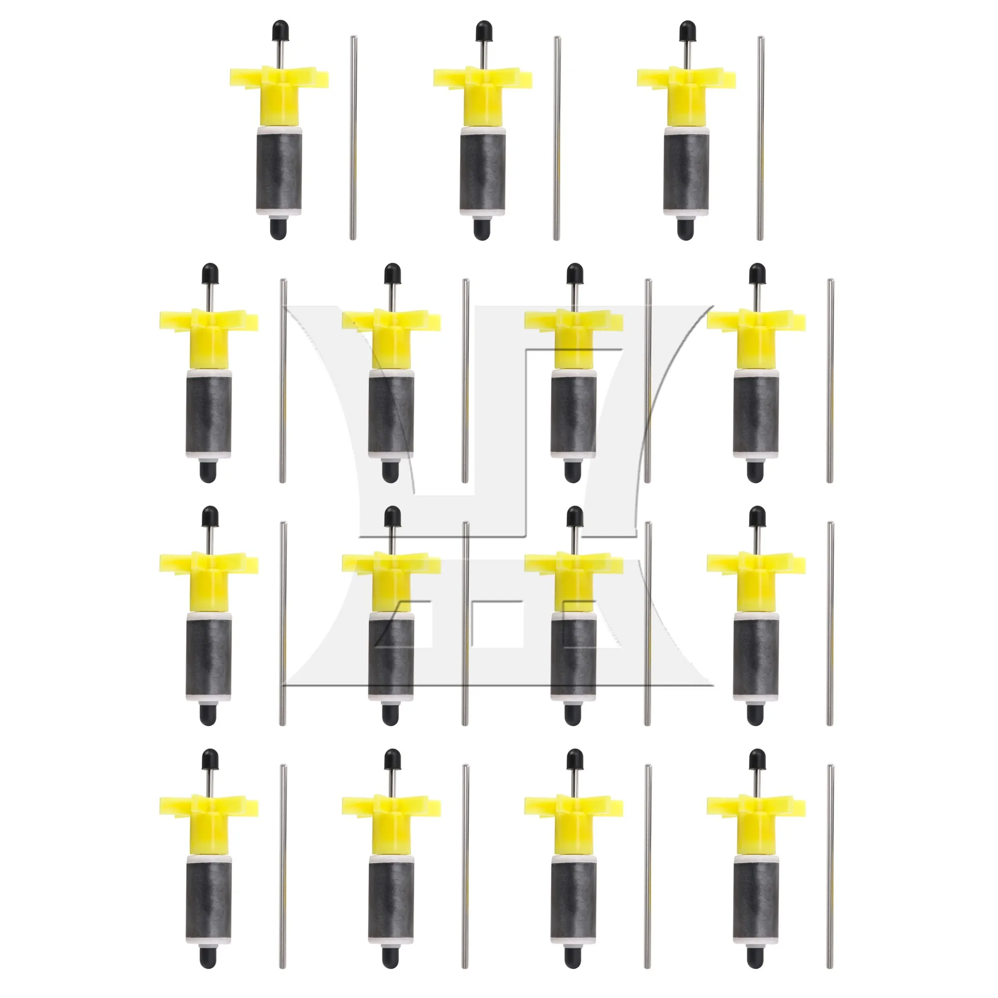 

15 шт. фильтрующее рабочее колесо, погружные насосы, ротор 0,63 дюйма, желтый с валом