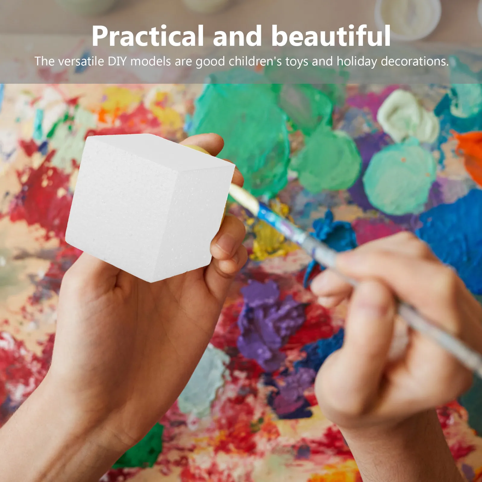 

20 шт. белых квадратных блоков из пенопласта для поделок, безопасный материал ручной работы для свадебных композиций и праздничных украшений на день рождения