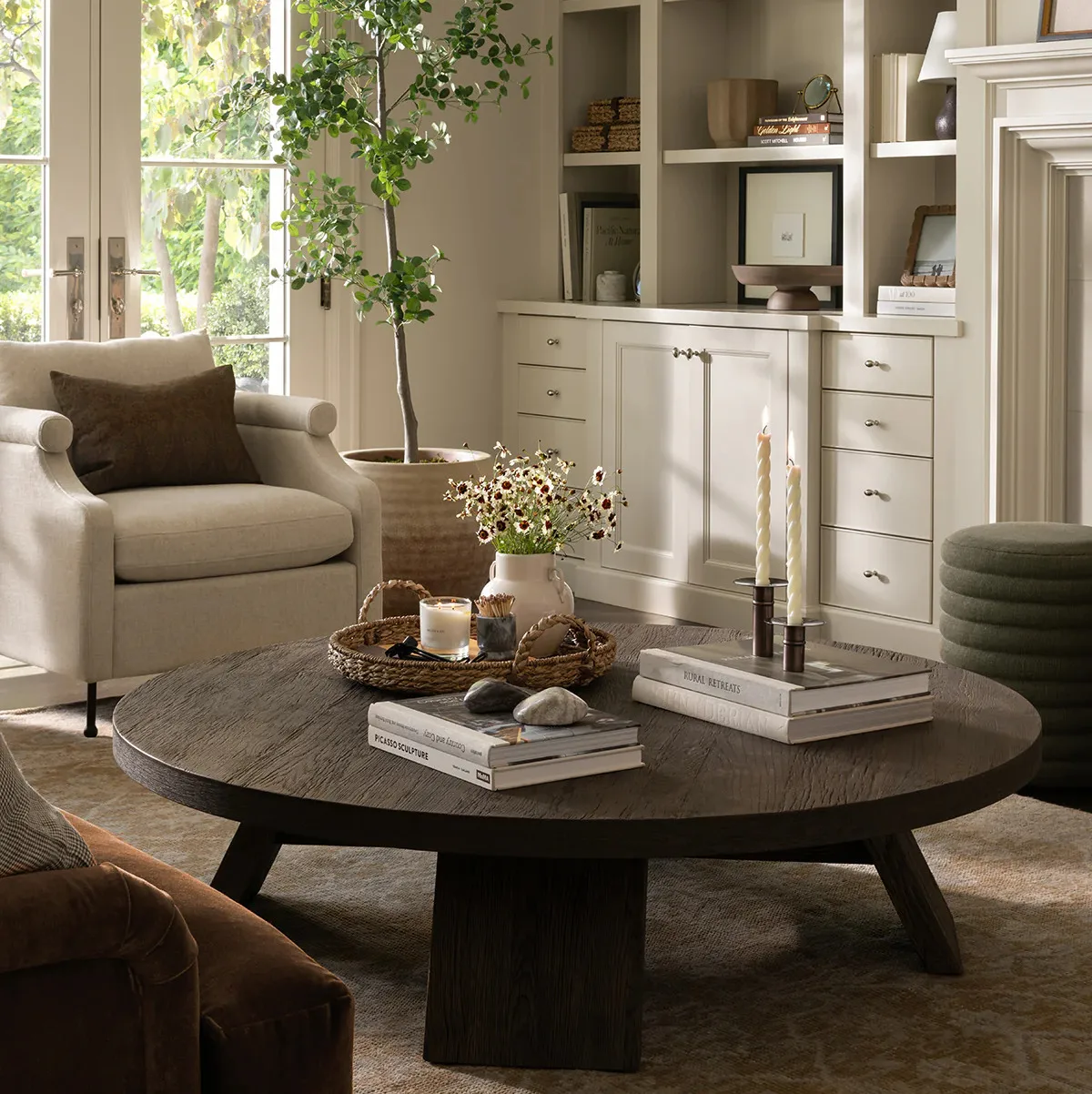 ✘x American Designer Retro Wabi-sabi Style Solid Wood Coffee Table for Home Living Room Cafe Hotel or Apartment Use&