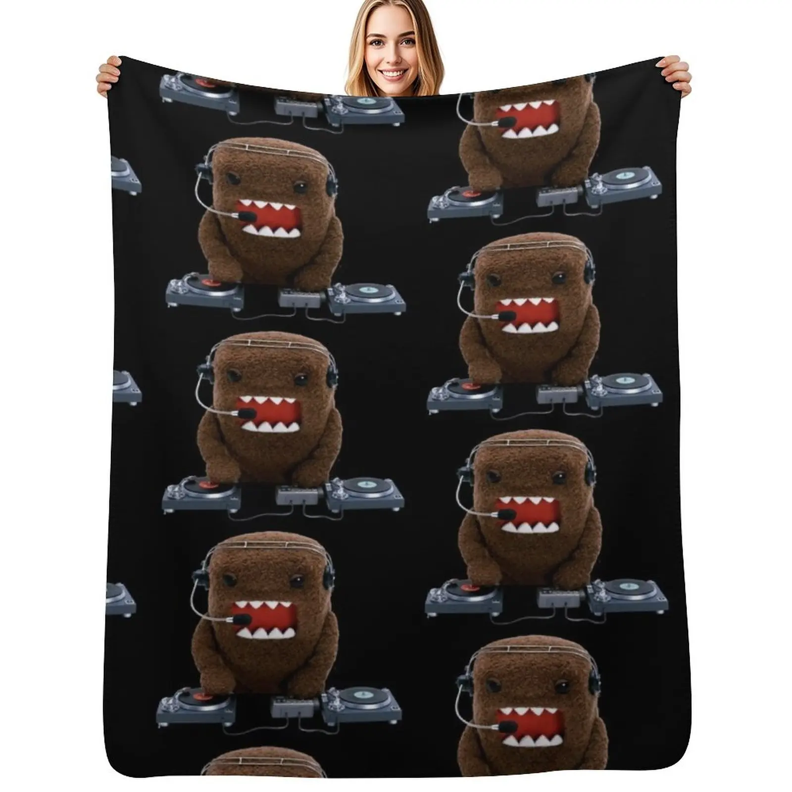 

DJ Domo-kun Throw Blanket Tourist Nap Loose Personalized Gift Blankets